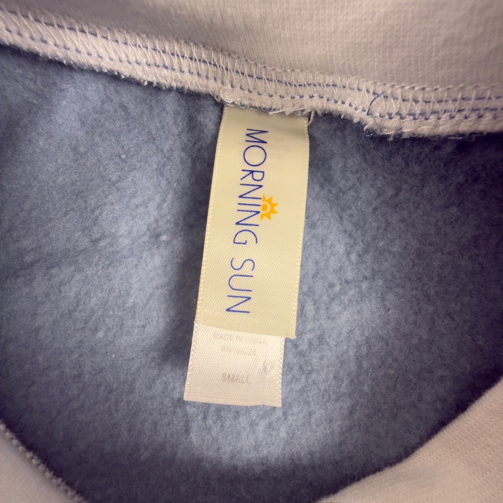 Morning Sun‎ Vintage Bless Ewe Sheep Stack Sweatshirt Blue Small Grandma Chic - Picture 7 of 9